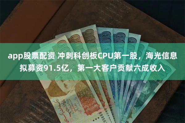 app股票配资 冲刺科创板CPU第一股，海光信息拟募资91.5亿，第一大客户贡献六成收入