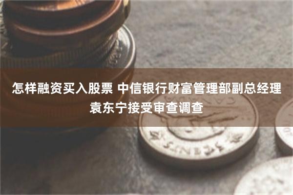 怎样融资买入股票 中信银行财富管理部副总经理袁东宁接受审查调查