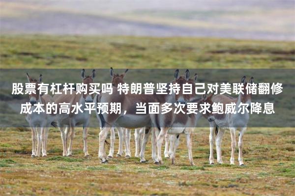股票有杠杆购买吗 特朗普坚持自己对美联储翻修成本的高水平预期，当面多次要求鲍威尔降息