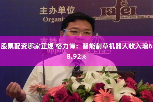 股票配资哪家正规 格力博：智能割草机器人收入增68.92%