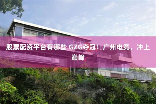 股票配资平台有哪些 GZG夺冠！广州电竞，冲上巅峰