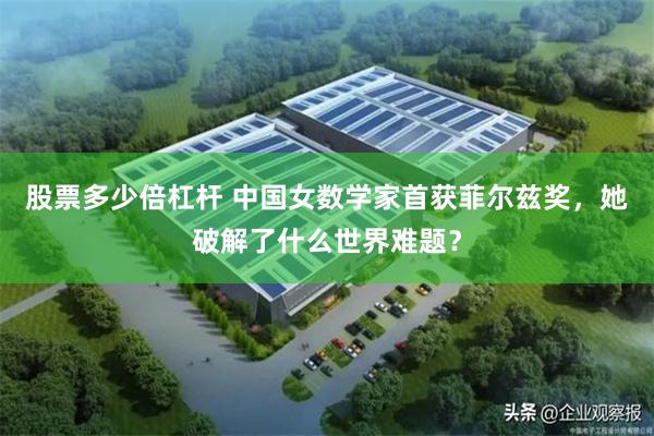 股票多少倍杠杆 中国女数学家首获菲尔兹奖，她破解了什么世界难题？