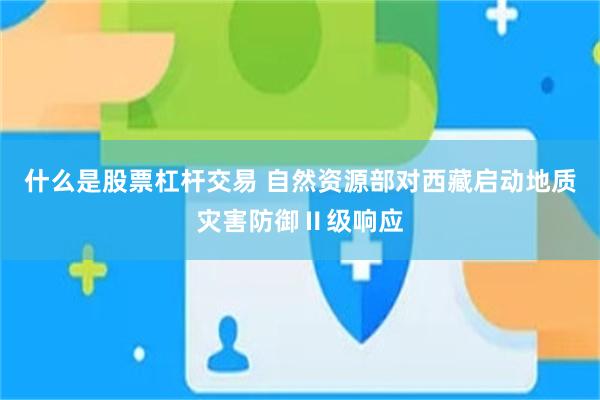 什么是股票杠杆交易 自然资源部对西藏启动地质灾害防御Ⅱ级响应